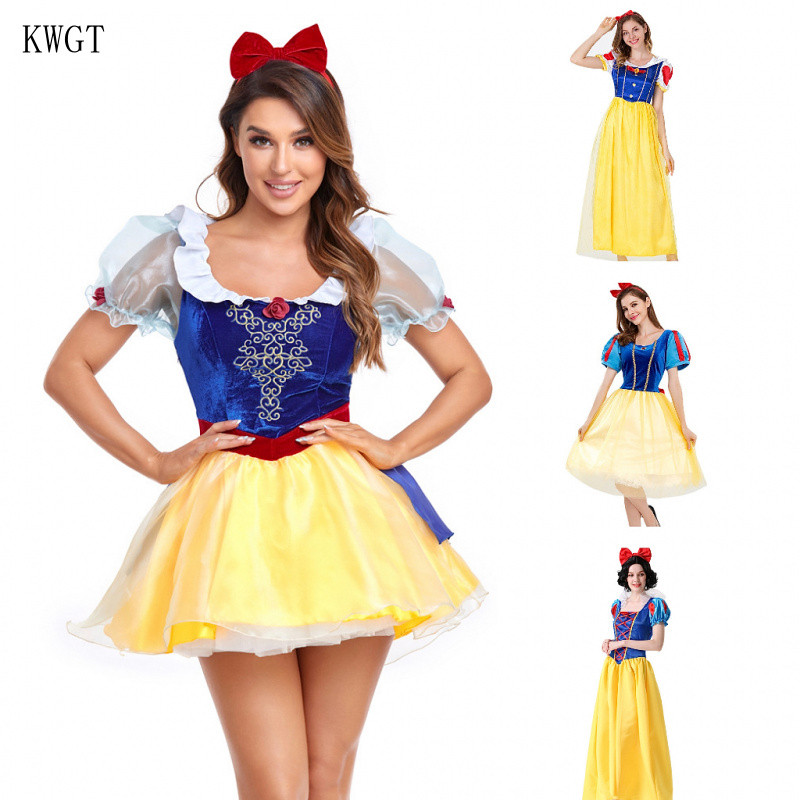 Fantasia Princesa Branca de Neve com Tiara Vestido Adulto KEXG | Shopee ...
