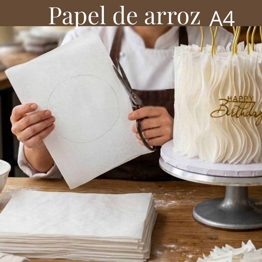 Papel de Arroz Comestivel para Bolo A4 Branco 20 Unidades Co