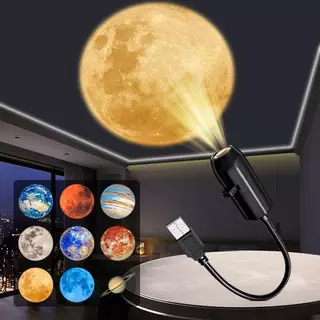 [PPTS] Luz Noturna De Projeção De Teto Alimentada Por USB, 3 Modos De Para Quarto, Sala De Estar, Céu Estrelado, Lâm