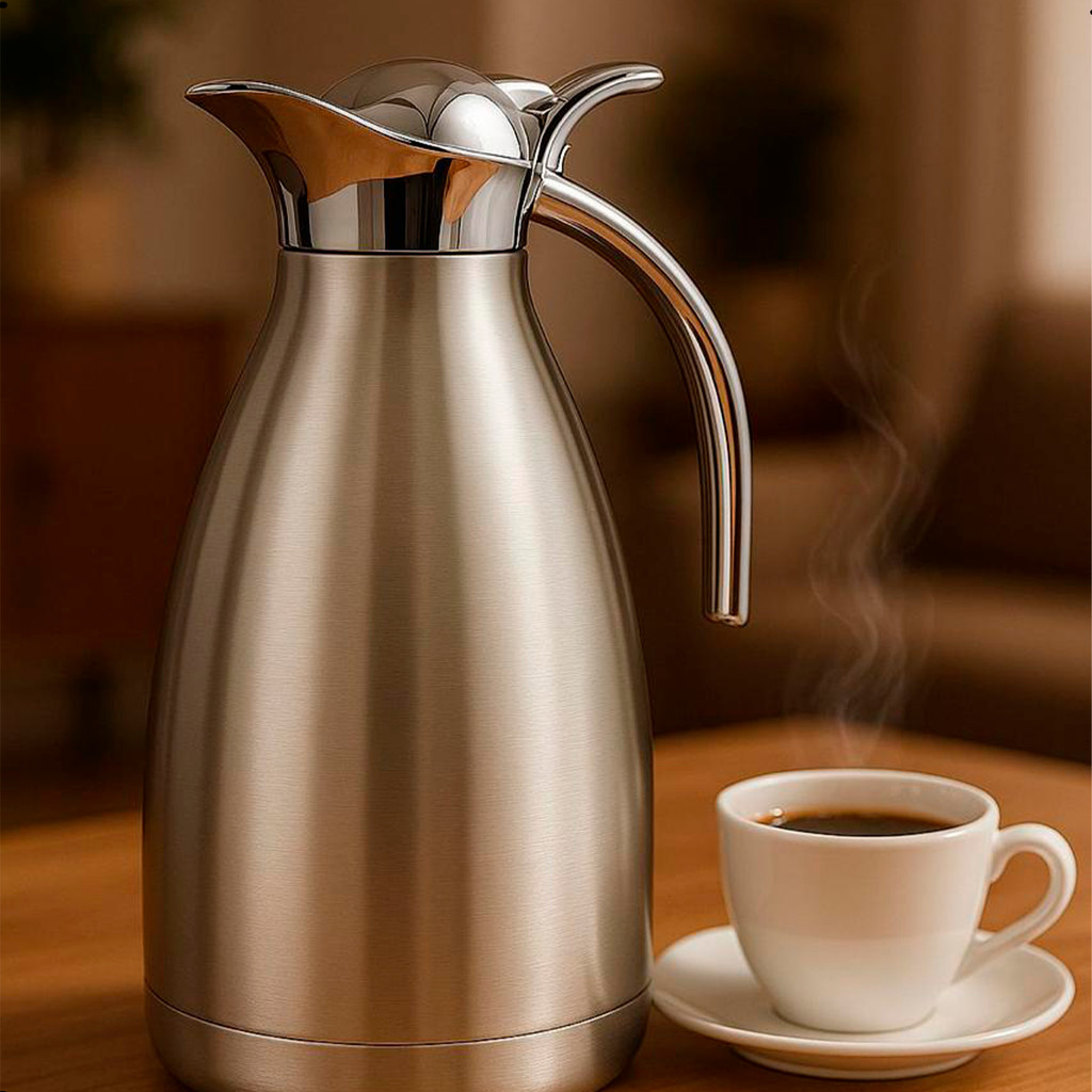 Garrafa Térmica Aço Inox Café Quente Gelada Chrome Lux 1,5L Ultra ...
