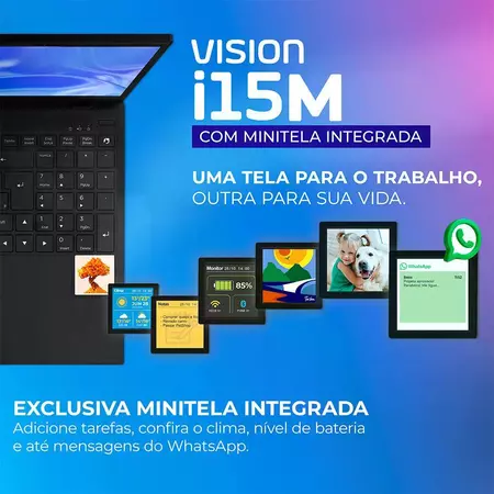 Notebook Positivo Vision i15M Minitela Intel Core 3 16GB 512GB Wi Fi 6 Linux 15 6 FHD IPS – Preto