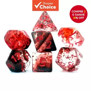 Conjunto 7pçs De Dados DND Estilo Cristal Jogo De Mesa Poliédral RPG Com Caixa em Oferta na Shopee