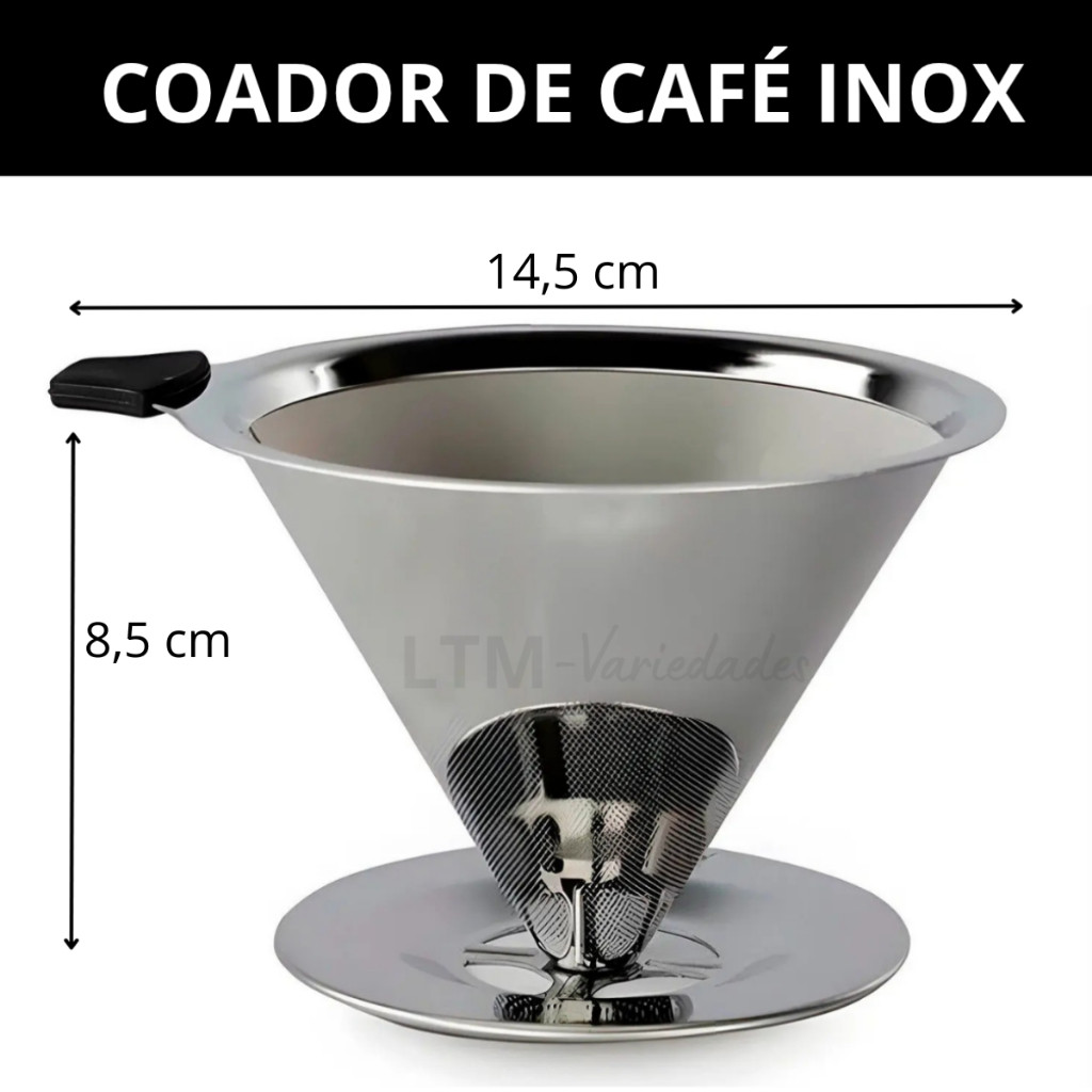 Filtro Coador de Café Aço Inox 102 Permanente | Shopee Brasil