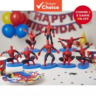 Conjunto de 7 Bonecos do Homem-Aranha Vingador para Decoração de Bolo de Aniversário o Ano Todo em Oferta na Shopee