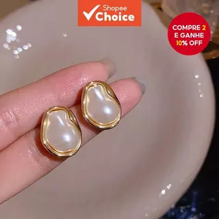 Brincos De Pérola Barroca Para Mulheres Vintage Irregular Elegante Joia Pendurada Presente em Oferta na Shopee