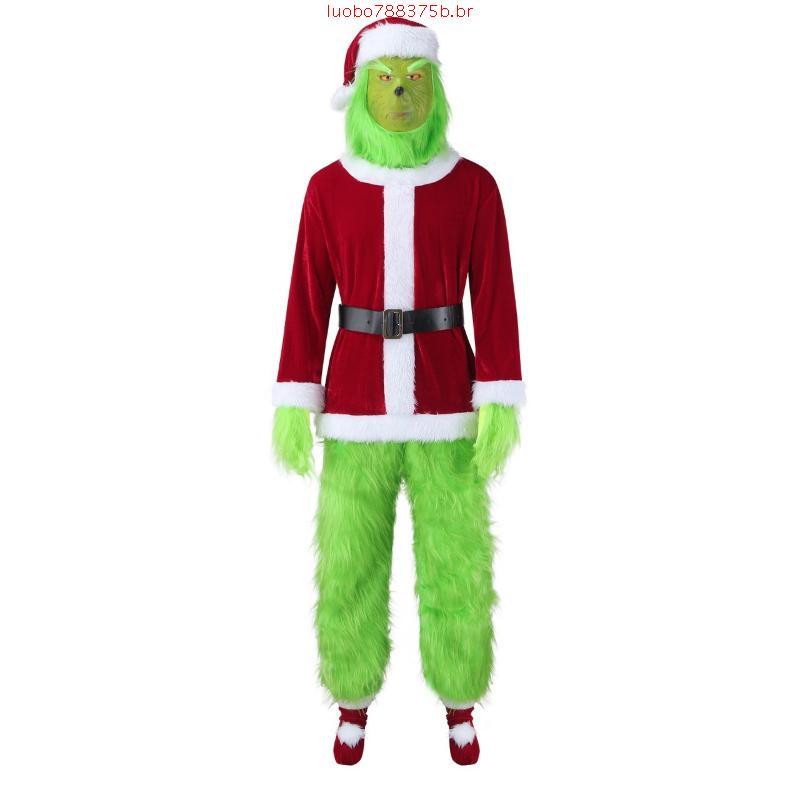 Accesorios De Disfraz De Monstruo Verde – Polainas, Guantes Y Lazo De Pelo Sintético Para Navidad Y Halloween