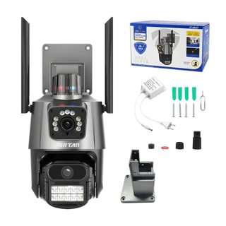 Câmera de vigilância externa Wi-Fi com lente dupla IP66 360° 4K 6MP, sirene à prova d'água ICSEE MARISA em Oferta na Shopee