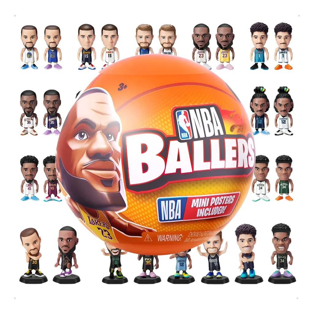 Boneco Surpresa Jogadores de Basquete 5 Surprise Bolinha Nba