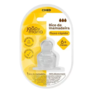 Bico de Mamadeira João e Maria Silicone Fluxo Rápido 1 Und em Oferta na Shopee