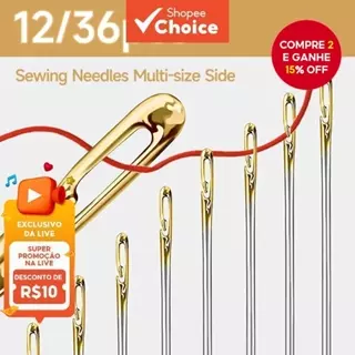 Conjunto De Agulhas De Costura , Abertura Lateral De Vários Tamanhos , Ferramentas De Dardo De Aço Inoxidável , Presente em Oferta na Shopee