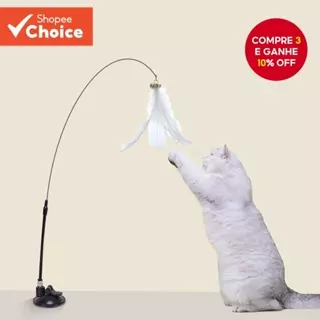 Ventosa Forte teaser De Gato Com Sino Haste Longa Destacável Brinquedo De Auto-Entretenimento Para Gatos em Oferta na Shopee