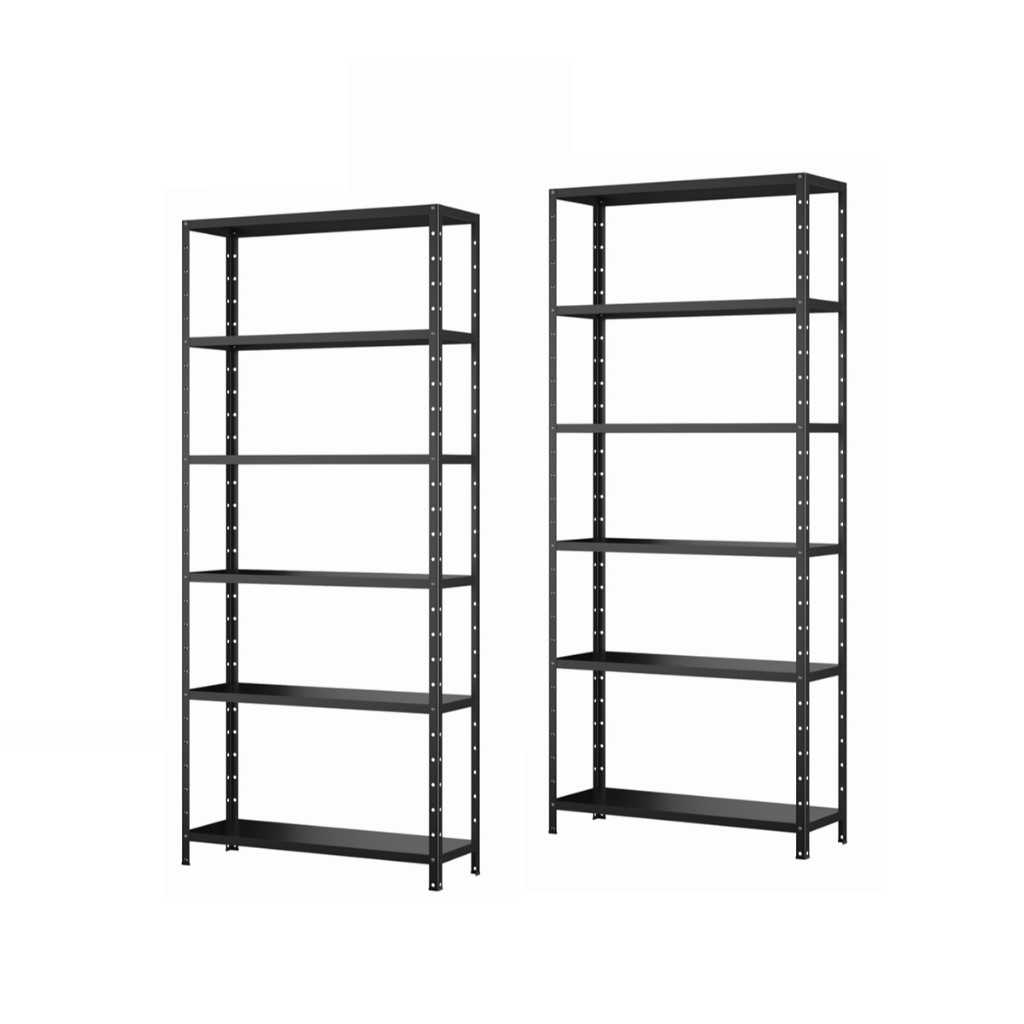 kit 2 estante de aço 198x90 6 bandejas galvanizado preto