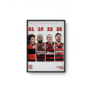 Quadro Decorativo Flamengo 1 Peça Rubro Preto Libertadores 2025