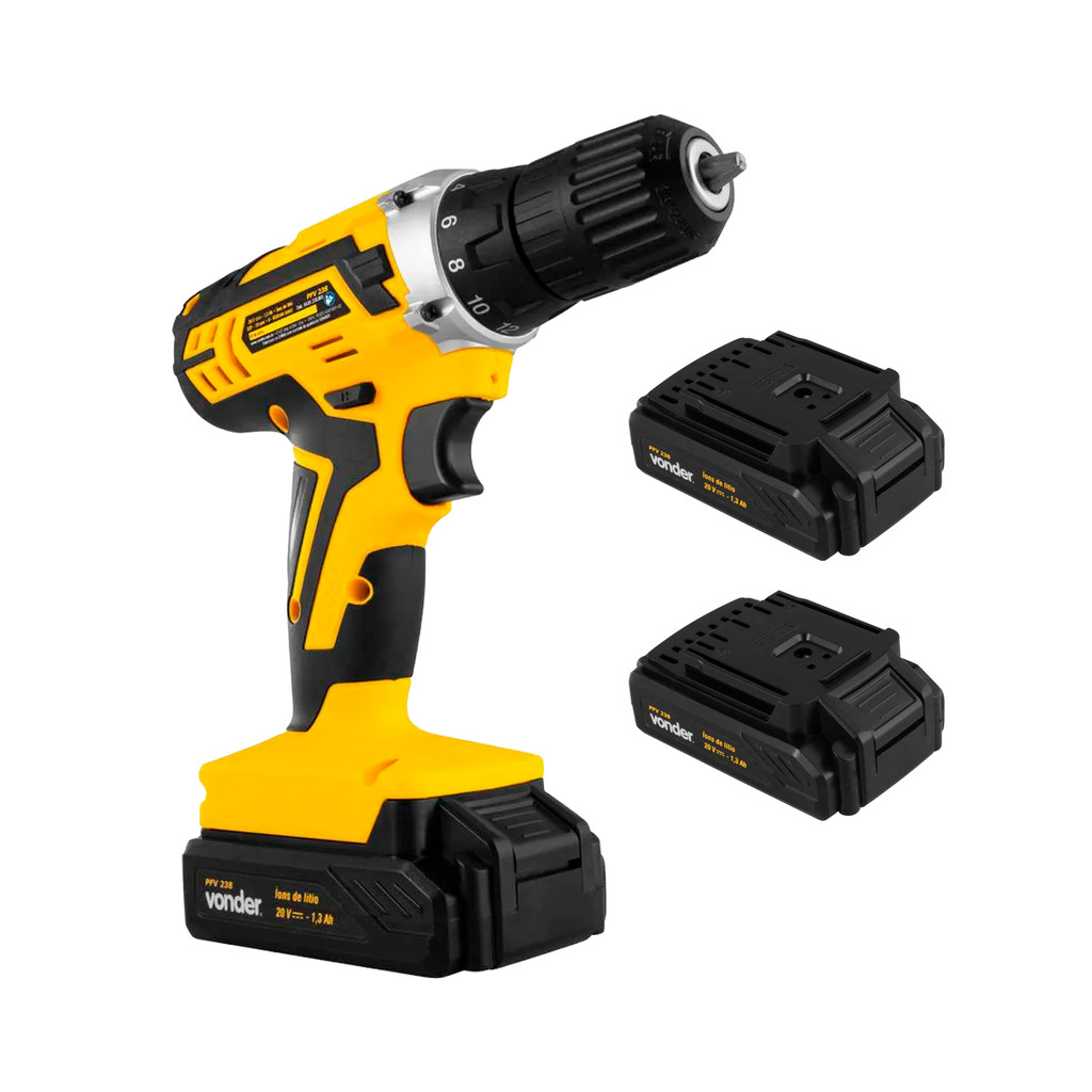 Parafusadeira Furadeira de Impacto Vonder 20V 2 Baterias