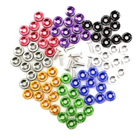 Parafusos E Arruelas De Alumínio Fender Kit 10 Peças Estilo M6 JDM Para Pára-Choque Honda Civic Motos Universal