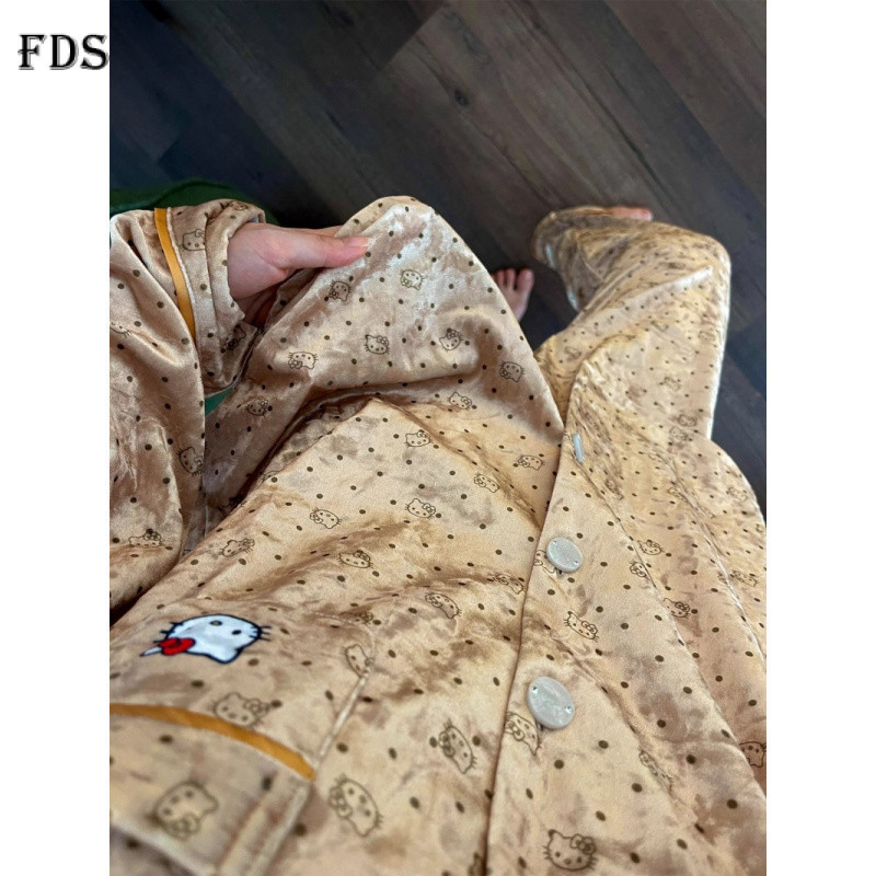 Next COSY LONG SLEEVE SET - Pyjama - black floral/zwart