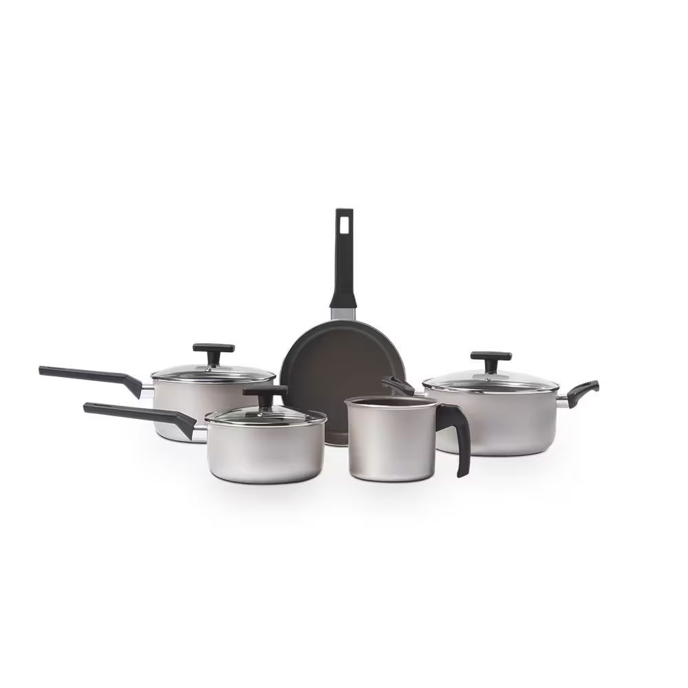 Jogo de Panelas Ceramic Life Essence 5 Peças Tampa de Vidro