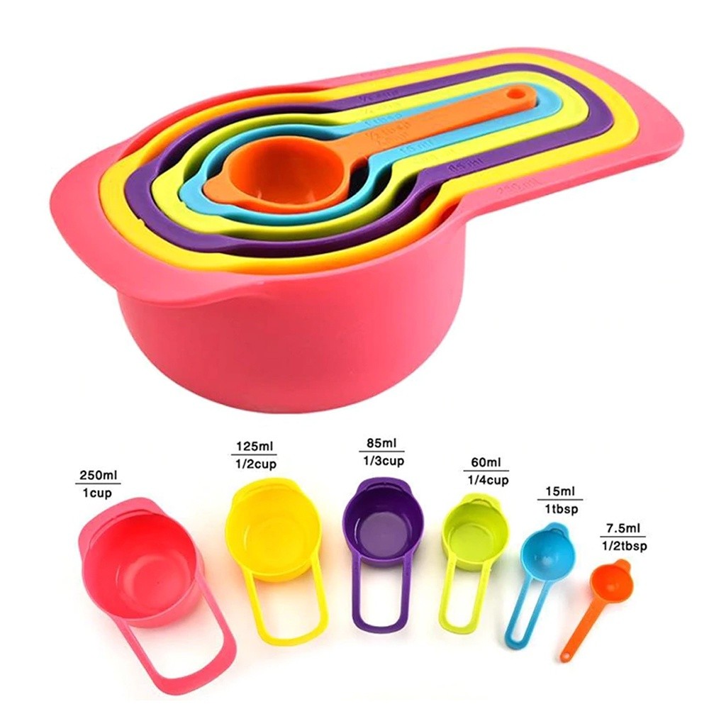 Conjunto Kit Colher Xicaras De Medida 6 PeçasMedidor de Rece