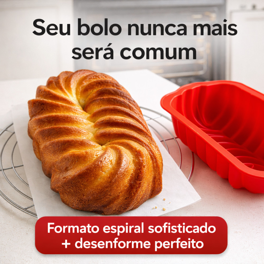 Forma de Silicone Retangular Moderna 23x13cm Antiaderente Re