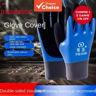 Luvas Isoladas De Alta Tensão De Látex À Prova D'água Segurança De Trabalho Para Eletricista Profissional em Oferta na Shopee