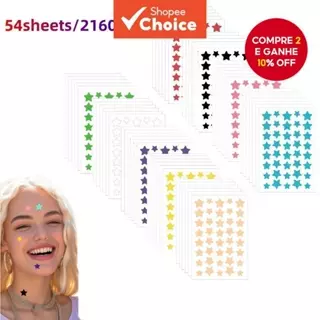 Patch de espinha estrela, 2160 unidades, nove cores, adequado para tom de pele bege claro, adesivos de maquiagem, Patch de espinha estrela, 2160 unidades, nove cores, adequado para tom de pele bege claro, adesivos de maquiagem,