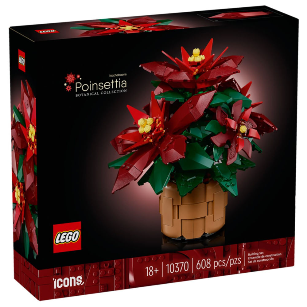 Lego Icons - Poinsétia - Botanical Collection - 608 Peças - 10370