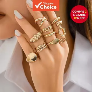 Anéis Empilháveis Para Mulheres , Coração Redondo , Abraço , Amuletos , Joias Da Moda , Conjunto De Presente em Oferta na Shopee