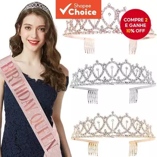 Faixa E Coroa Bandana Aniversário Menina Rainha Conjunto Festa De Fornecimento Decoração em Oferta na Shopee