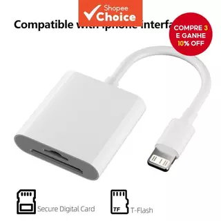 Para IOS 2 Em 1 Leitor De Cartão De Memória E Adaptador Micro Mini SD TF 2 Slot iPhone iPadotg Tipo c Conector em Oferta na Shopee