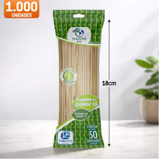 1.000 Palitos 18cm Bambu Churrasquinho Espetinho Theoto