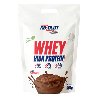 Whey Protein Chocolate 900g High Protein Refil - ABSOLUT em Oferta na Shopee