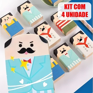 Kit 4 Borrachas Carequinha Divertida Mini Calvinho Calvo Papelaria Fofa Borrachas Escolar Fofo