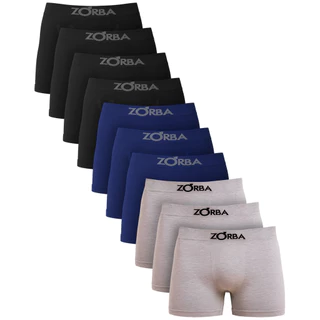 Kit Com 10 Cuecas Algodão Sem Costura Zorba