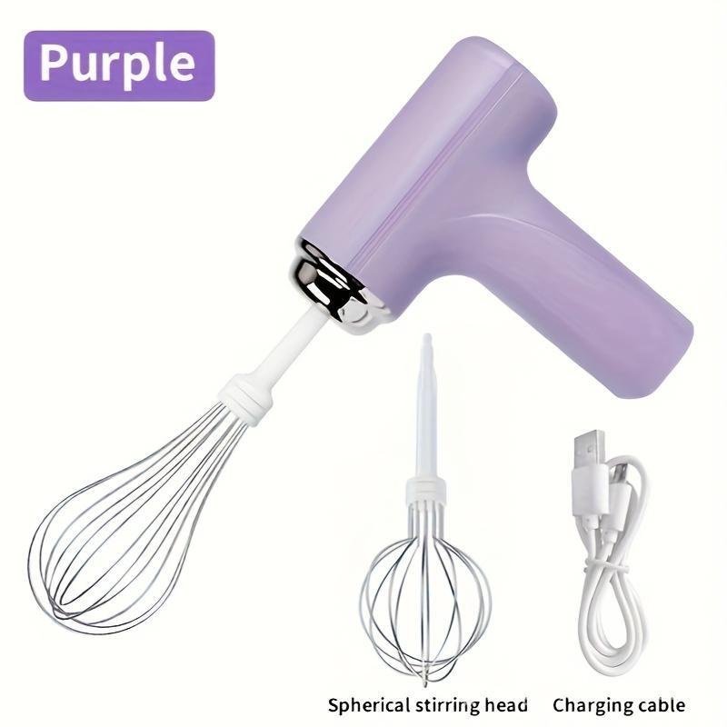 Rechargeable 3-Speed Hand Mixer - Multifunctional Kitchen Mixer, Baking ...