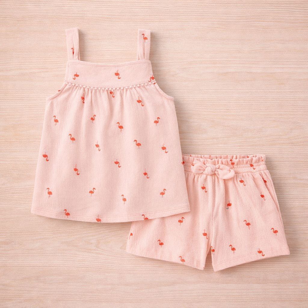 CONJUNTO 2 PEÇAS VERÃO CARTER'S MENINA FLAMINGO em Oferta na Shopee