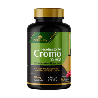 Picolinato de Cromo 35mcg Suplemento Alimentar NatusDay Contém 60 Cápsulas em Oferta na Shopee