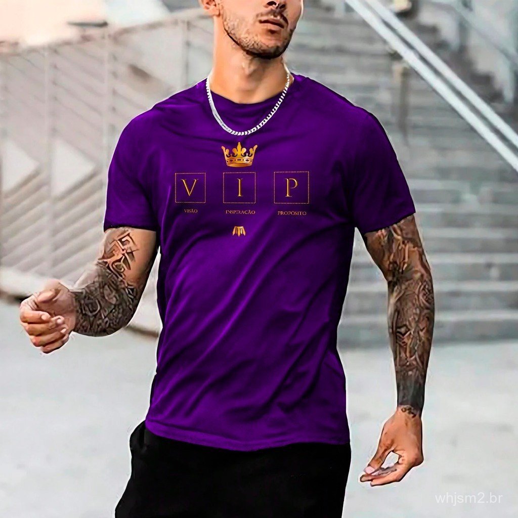 Camiseta Masculina Vip Homem Coroa Camisa Casual Manga Curta 100 % ...