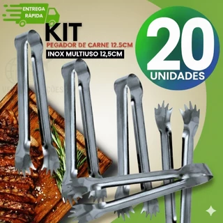 Pegador Inox Multiuso 12,5cm – Ideal para Servir Gelo, Carnes, Frios e Frutas | Utensílio de Cozinha Resistente Premium
