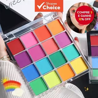 Paleta De Sombras Multiuso , Maquiagem Colorida De 16 Cores , À Prova D'água E De Longa Duração em Oferta na Shopee