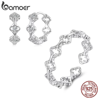 Conjunto De Joias De Prata Esterlina 925 Bamoer Presente Com Design De Trevo De Quatro Folhas Para Mulheres em Oferta na Shopee