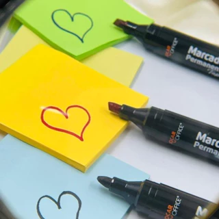 KIT 3 Caneta Marcador Permanente Top Secagem Rápida Ponta Chanfrada de até 5mm JocarOffice em Oferta na Shopee