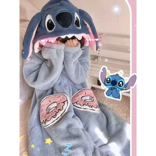 coisas do stitch pijama do stitch feminino rosa Camisola estilo inverno feminino ponto pijamas casal terno roupão invern em Oferta na Shopee