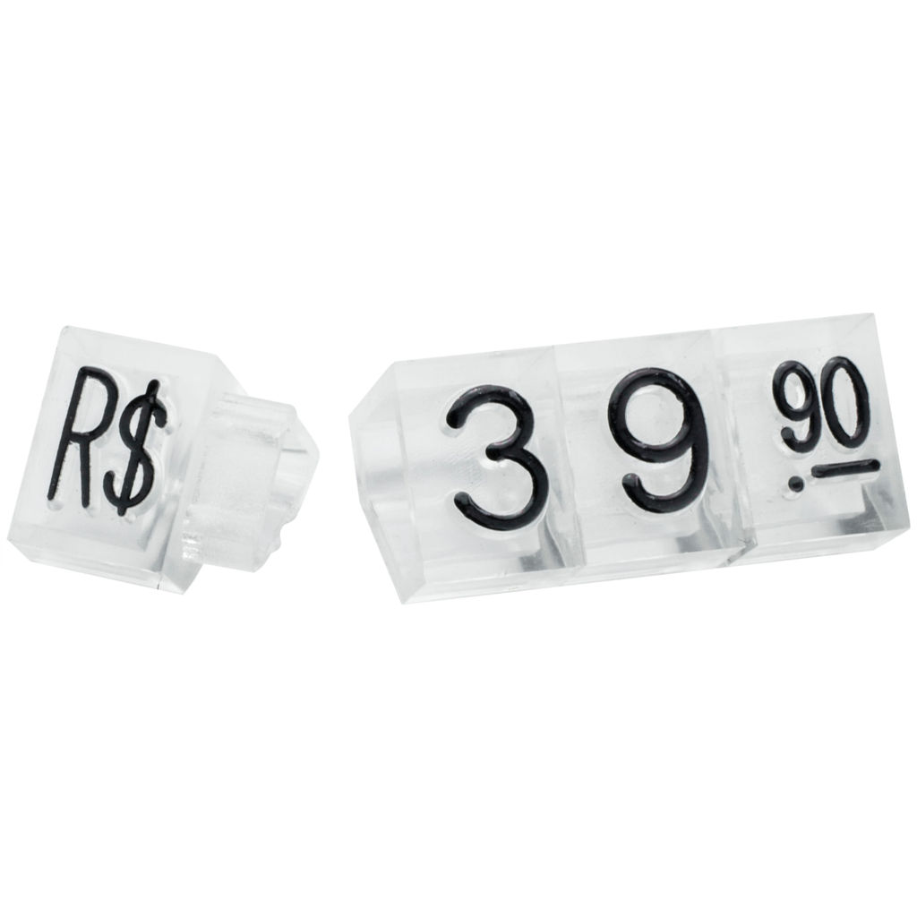 Kit de Preços Transparente para Vitrine 140 Peças