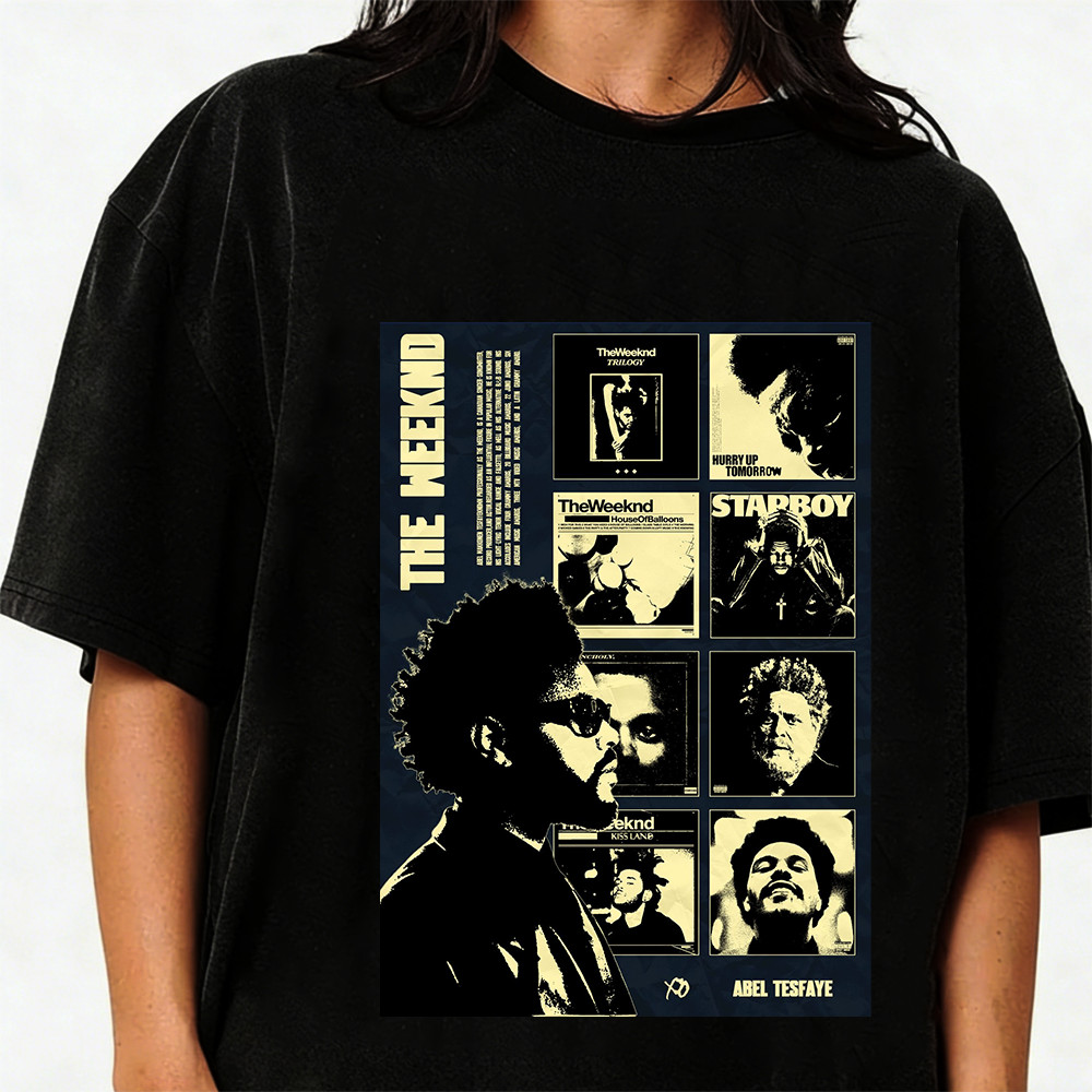 2026 Camiseta Masculina Feminina Estampa The Weeknd Discografia