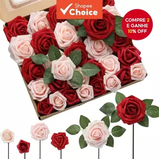 Decoração Artificial De Flor De Rosa Grande 50 Peças Para Artesanato De Festa De Casamento Em Casa em Oferta na Shopee