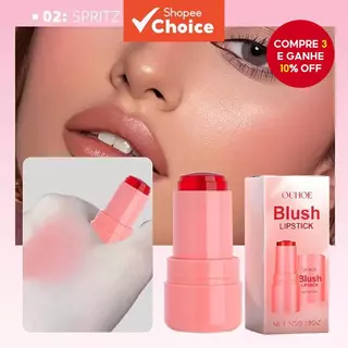 Bastão de Blush Gelatinoso à Prova d'Água - Uso Duplo para Lábios e Bochechas, Corretivo Leve, Clareia Todos os Tons de em Oferta na Shopee