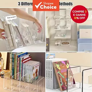 Divisor De Armazenamento Transparente Acrílico , Organizador De 4 Compartimentos Para Estantes De Quarto E Escritório em Oferta na Shopee
