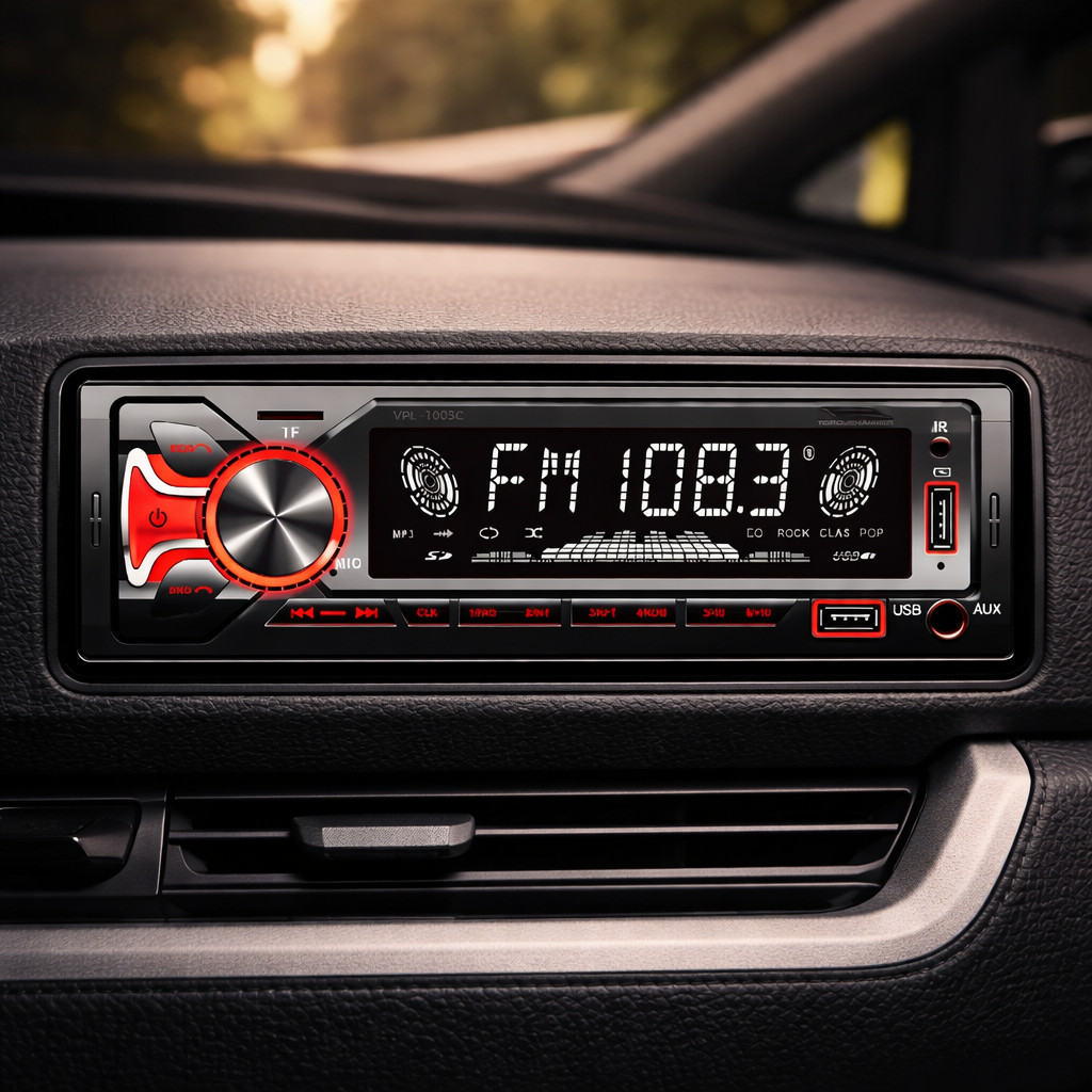 Som Automotivo 1 Din Bluetooth USB AUX TF Rádio FM Tela LED Controle ...