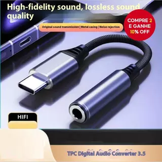 Adaptador De Fone De Ouvido USB C Para 3.5 Mm AUX Jack TypeC Fones De Conversor De Áudio Celular em Oferta na Shopee