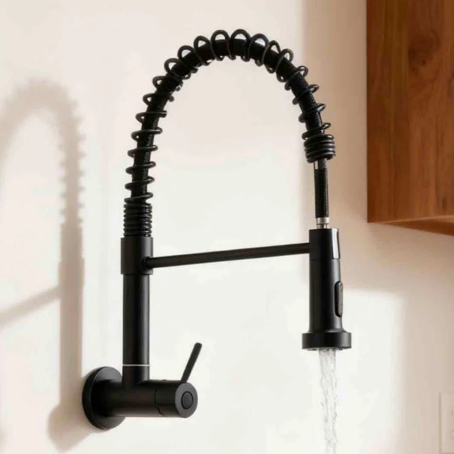 Torneira De Cozinha Gourmet Alça Única Com Extensor De Spray Tubo De Água Flexível